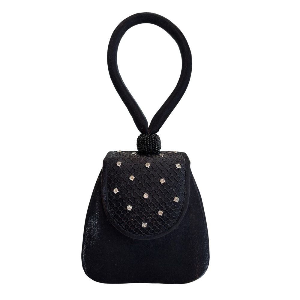 Elegant Black Evening Wristlet Handbag‎